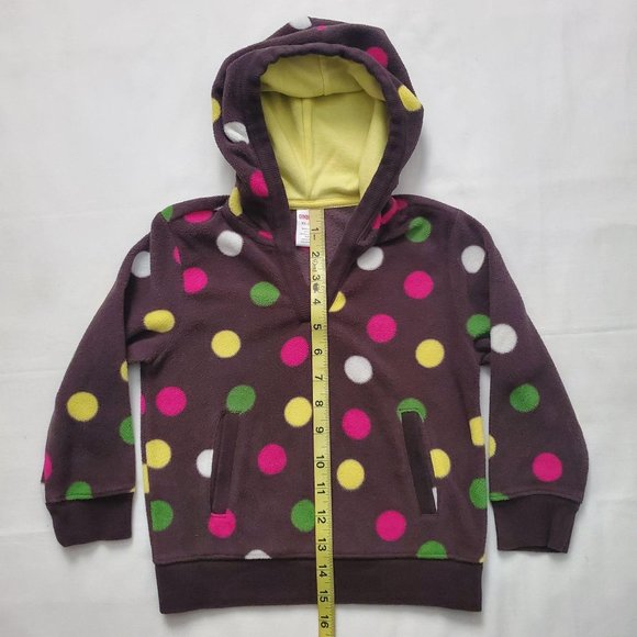 Gymboree Kids Girl's Black/Multi Microfleece Polka Dot Pullover Hoodie Size XS - Picture 8 of 8